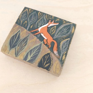 Vadászó Róka -mini fali kép, Otthon & Életmód, Dekoráció, Fali és függő dekoráció, Falra akasztható dekor, Festett tárgyak, MESKA