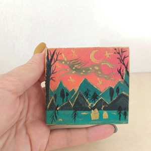 Unikornis -mini fali kép, Otthon & Életmód, Dekoráció, Fali és függő dekoráció, Falra akasztható dekor, Festett tárgyak, MESKA