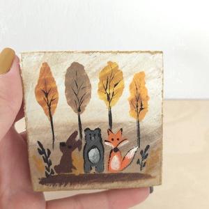 Erdei barátok-mini fali kép - otthon & életmód - dekoráció - fali és függő dekoráció - falra akasztható dekor - Meska.hu