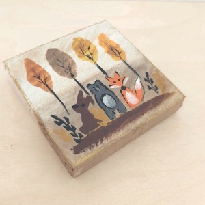 Erdei barátok-mini fali kép - otthon & életmód - dekoráció - fali és függő dekoráció - falra akasztható dekor - Meska.hu