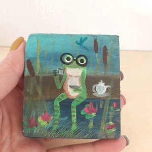 Tea szünet-mini fali kép - otthon & életmód - dekoráció - fali és függő dekoráció - falra akasztható dekor - Meska.hu