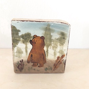 Medve séta-mini fali kép - otthon & életmód - dekoráció - fali és függő dekoráció - falra akasztható dekor - Meska.hu