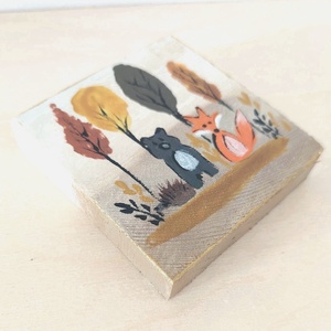 Erdei barátok II.-mini fali kép - otthon & életmód - dekoráció - fali és függő dekoráció - falra akasztható dekor - Meska.hu