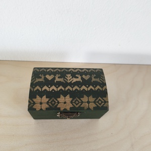 Karácsonyi ékszerdoboz- rénszervas, Ékszer, Ékszertartó, Ékszerdoboz, Festett tárgyak, MESKA