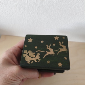 Puzzle doboz/ titkos doboz XS - karácsonyi- XS méret, Ékszer, Ékszertartó, Ékszerdoboz, Festett tárgyak, MESKA