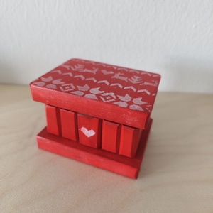 Puzzle doboz/ titkos doboz XS - karácsonyi- XS méret, Ékszer, Ékszertartó, Ékszerdoboz, Festett tárgyak, MESKA