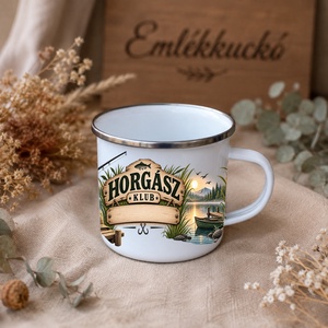 Személyre szabható zománcos horgász bögre � Horgász klub - otthon & életmód - konyhafelszerelés, tálalás - tálalás - bögre & csésze - Meska.hu