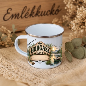 Személyre szabható zománcos horgász bögre � Horgász klub - otthon & életmód - konyhafelszerelés, tálalás - tálalás - bögre & csésze - Meska.hu