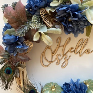 Őszi kopogtató-páva - otthon & életmód - dekoráció - ajtó- és ablak dekoráció - ajtódísz & kopogtató - Meska.hu