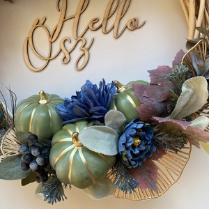 Őszi kopogtató-páva - otthon & életmód - dekoráció - ajtó- és ablak dekoráció - ajtódísz & kopogtató - Meska.hu