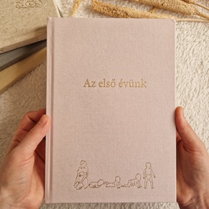 Babanapló: egyedi vászonborítású baba-mama napló - otthon & életmód - papír, írószer - babanapló - Meska.hu