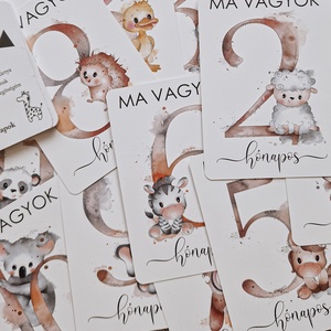 Kisbaba mérföldkő hónapkártya és kontrasztkártya csomag - otthon & életmód - babaszoba, gyerekszoba - babaszoba dekoráció - Meska.hu