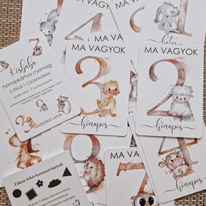 Kisbaba mérföldkő hónapkártya és kontrasztkártya csomag, Otthon & Életmód, Babaszoba, gyerekszoba, Babaszoba dekoráció, Fotó, grafika, rajz, illusztráció, Mindenmás, MESKA