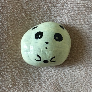 Kézzel festett kövek, kavicsok, Panda, Bambusz -  - Meska.hu