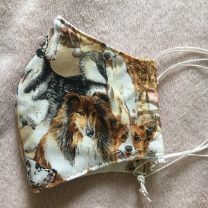 3 RÉTEGŰ, ZSEBES, 100% pamut, textil szájmaszk, arcmaszk, Designer anyag, Kutyás -  - Meska.hu