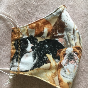 3 RÉTEGŰ, ZSEBES, 100% pamut, textil szájmaszk, arcmaszk, Designer anyag, Kutyás -  - Meska.hu