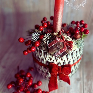 Piros imádók asztaldísze - karácsony - adventi díszek - adventi asztaldísz - Meska.hu