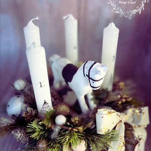 Hintalovas adventi koszorú - karácsony - adventi díszek - adventi asztaldísz - Meska.hu