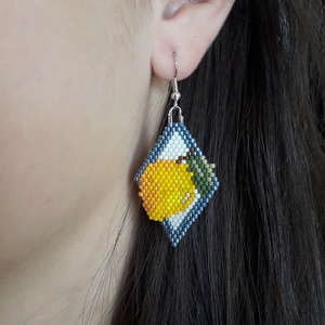 Citromos fülbevaló miyuki - Meska.hu