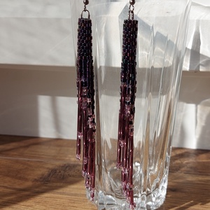 Hosszú-hosszú lila fülbevaló - Meska.hu