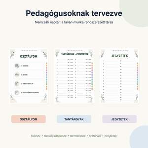 Pedagógus határidőnapló 2026/2027-es tanév (digitális) - otthon & életmód - papír, írószer - naptár & tervező - Meska.hu