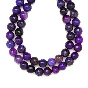 Achát tűz fazettált szinezett lila golyó 10mm  ékszerkészítő alapanyag (füzér), Kellékek & szerszámok, Ásvány alapanyag, Ásványfüzér, , MESKA