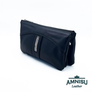 Fekete egyenes swarovski köves női pénztárca G8028 - táska & tok - pénztárca & más tok - pénztárca - női pénztárca - Meska.hu