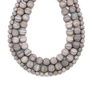 Jáspis silver line matt golyó 8mm  ékszerkészítő alapanyag (füzér), Kellékek & szerszámok, Ásvány alapanyag, Ásványfüzér, , MESKA