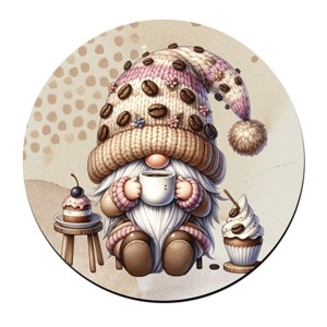 Kávés manó sütikével mintás poháralátét, , , MESKA