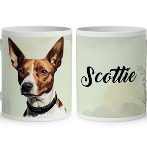 Névvel kérhető - Barna Basenji portré mintás bögre, Otthon & Életmód, Konyhafelszerelés, tálalás, Tálalás, Bögre & Csésze, , MESKA