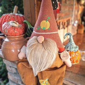 Enani manó ,őszi tökös manó, textil manó,  - otthon & életmód - dekoráció - manók - Meska.hu