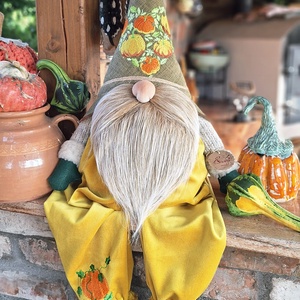 Enani manó ,őszi tökös manó, textil manó,  - Meska.hu