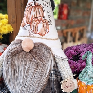 Enani manó ,őszi tökös manó, textil manó,  - otthon & életmód - dekoráció - manók - Meska.hu
