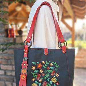 Enani shopper, óriás neszeszer, vagy laptoptartó és bőr szemüvegtok ajándék szett - táska & tok - kézitáska & válltáska - vállon átvethető táska - Meska.hu