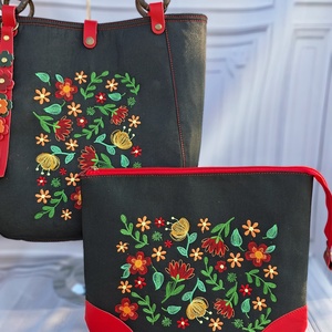 Enani shopper, óriás neszeszer, vagy laptoptartó és bőr szemüvegtok ajándék szett, Táska & Tok, Kézitáska & válltáska, Vállon átvethető táska, Varrás, MESKA