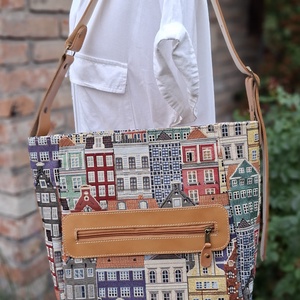 Shopper táska sok zsebbel - táska & tok - kézitáska & válltáska - vállon átvethető táska - Meska.hu