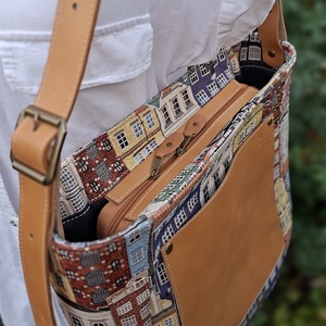 Shopper táska sok zsebbel - táska & tok - kézitáska & válltáska - vállon átvethető táska - Meska.hu