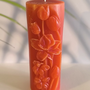 Nárcisz virágos vagy tulipános oszlopgyertya , Kellékek & szerszámok, Dekorációs kellékek, Dekorációs gyertya, Gyertya-, mécseskészítés, MESKA
