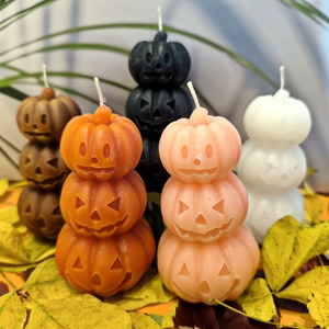 3 Halloween tök gyertya, Otthon & Életmód, Gyertya, illat, aroma, Gyertya, Gyertya-, mécseskészítés, MESKA