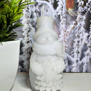 Hóember kalapban gyertya  Elegancia és ünnepi báj - otthon & életmód - gyertya, illat, aroma - gyertya - Meska.hu