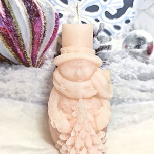 Hóember kalapban gyertya  Elegancia és ünnepi báj - otthon & életmód - gyertya, illat, aroma - gyertya - Meska.hu