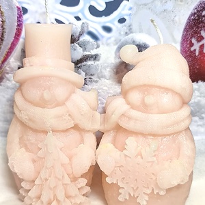 Hóember kalapban gyertya  Elegancia és ünnepi báj - otthon & életmód - gyertya, illat, aroma - gyertya - Meska.hu