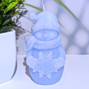 Hóember hópehellyel gyertya  Ünnepi báj és meghittség, Otthon & Életmód, Gyertya, illat, aroma, Gyertya, Gyertya-, mécseskészítés, MESKA