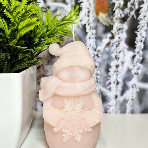 Hóember hópehellyel gyertya  Ünnepi báj és meghittség - otthon & életmód - gyertya, illat, aroma - gyertya - Meska.hu