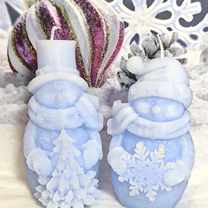 Hóember hópehellyel gyertya  Ünnepi báj és meghittség - otthon & életmód - gyertya, illat, aroma - gyertya - Meska.hu