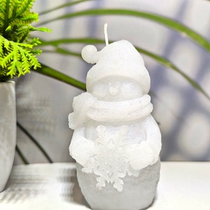 Hóember hópehellyel gyertya  Ünnepi báj és meghittség - otthon & életmód - gyertya, illat, aroma - gyertya - Meska.hu