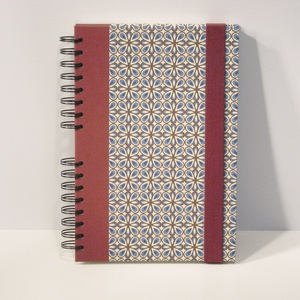 Spirálfüzet kemény borítóval, spirálozott jegyzetfüzet, notesz, gumival, retro motívum -  - Meska.hu