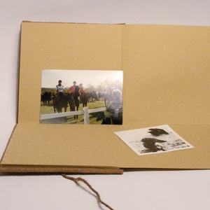 Fotóalbum, scrapbook album, rusztikus album párnázott zsákvászon borító, bőrgomb - otthon & életmód - papír, írószer - album & fotóalbum - Meska.hu