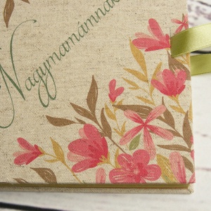 Egyedi felirattal, névvel is kérhető fotóalbum, spirál scrapbook album. Ajándék Anyák napjára. Virágmintás vászon borító - otthon & életmód - papír, írószer - album & fotóalbum - Meska.hu