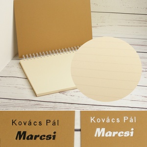 Barna spirálfüzet, fehér spirál, A4 méretű spirálozott füzet. Személyre szabható, névvel, keresztnévvel vagy monogrammal - otthon & életmód - papír, írószer - jegyzetfüzet & napló - Meska.hu